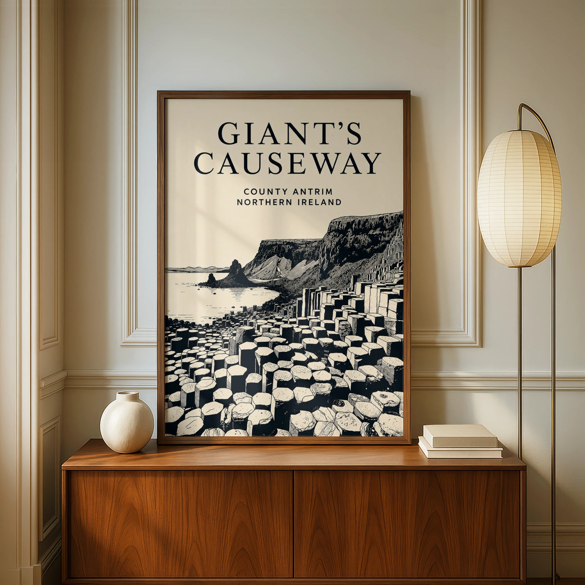 Giant's Causeway Poster, Northern Ireland Wall Art, County Antrim Travel Print