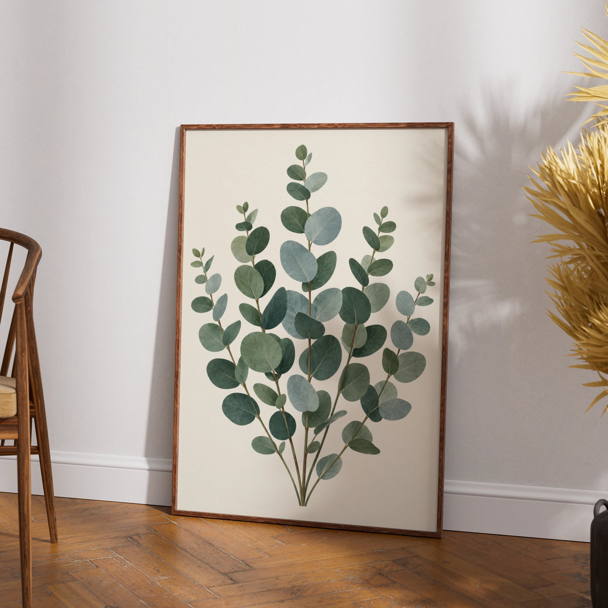 Eucalyptus Botanical Print, Green Leaf Wall Art, Minimalist Nature Poster, Boho Home Decor