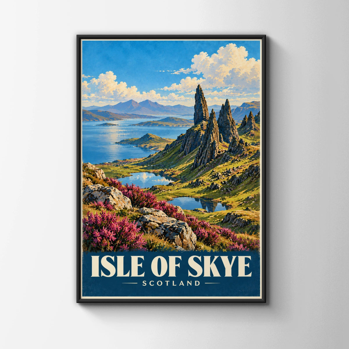 Isle of Skye Scotland Poster, Old Man of Storr Travel Print, Scottish Highland Wall Art