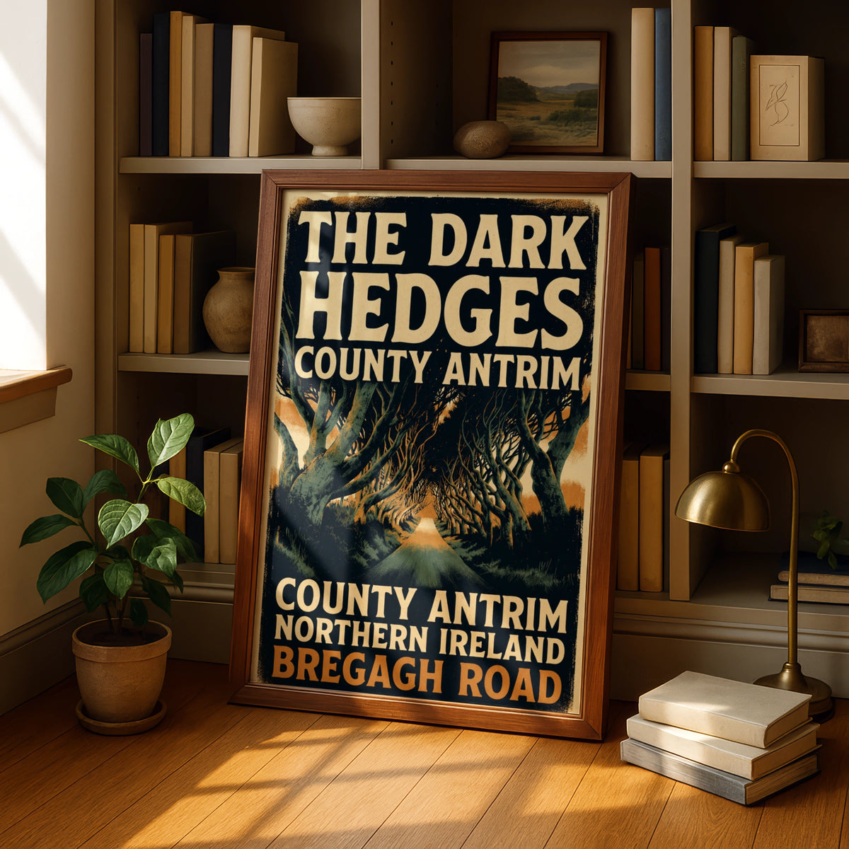 Dark Hedges Poster, County Antrim Northern Ireland, Bregagh Road Vintage Travel Art Print
