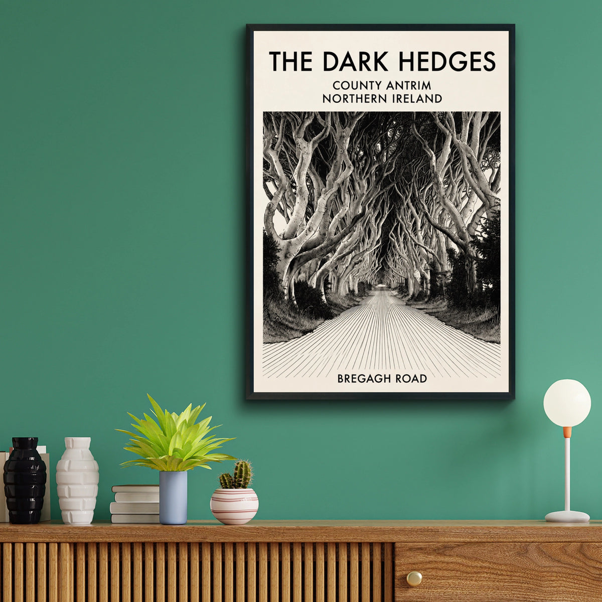 The Dark Hedges Poster, County Antrim Northern Ireland, Bregagh Road Wall Art Print