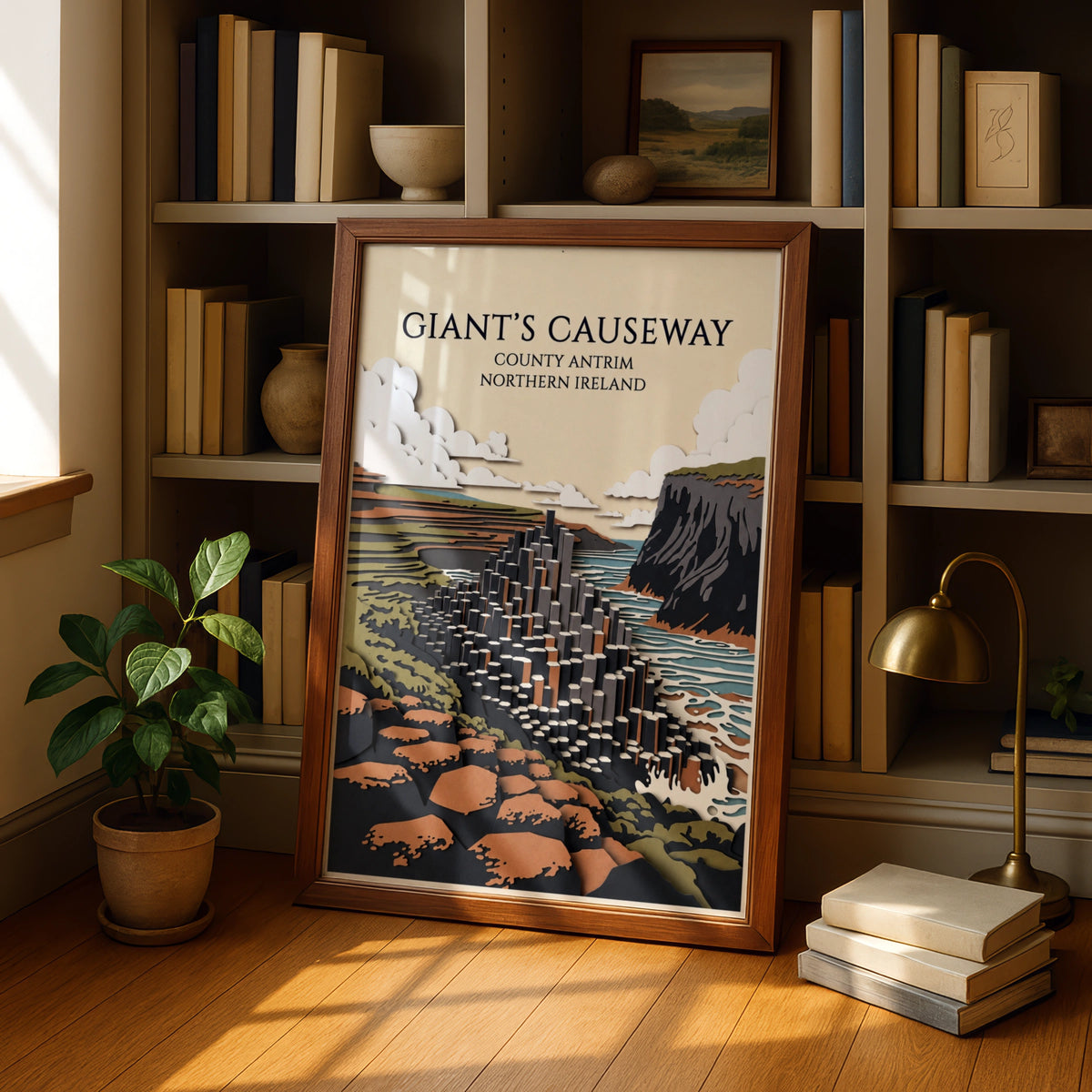 Giant's Causeway Poster, Northern Ireland Travel Print, County Antrim Wall Art
