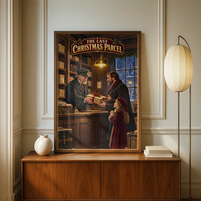 The Last Christmas Parcel, Victorian Post Office Wall Art, Vintage Festive Holiday Poster Print