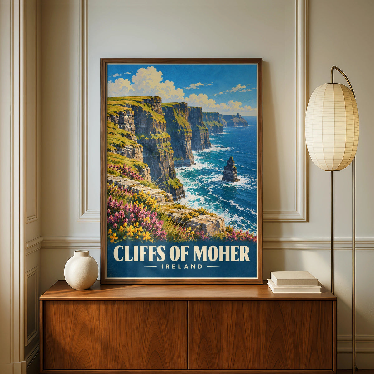 Cliffs of Moher Ireland Poster, Vintage Travel Wall Art, Irish Coast Print, Gift