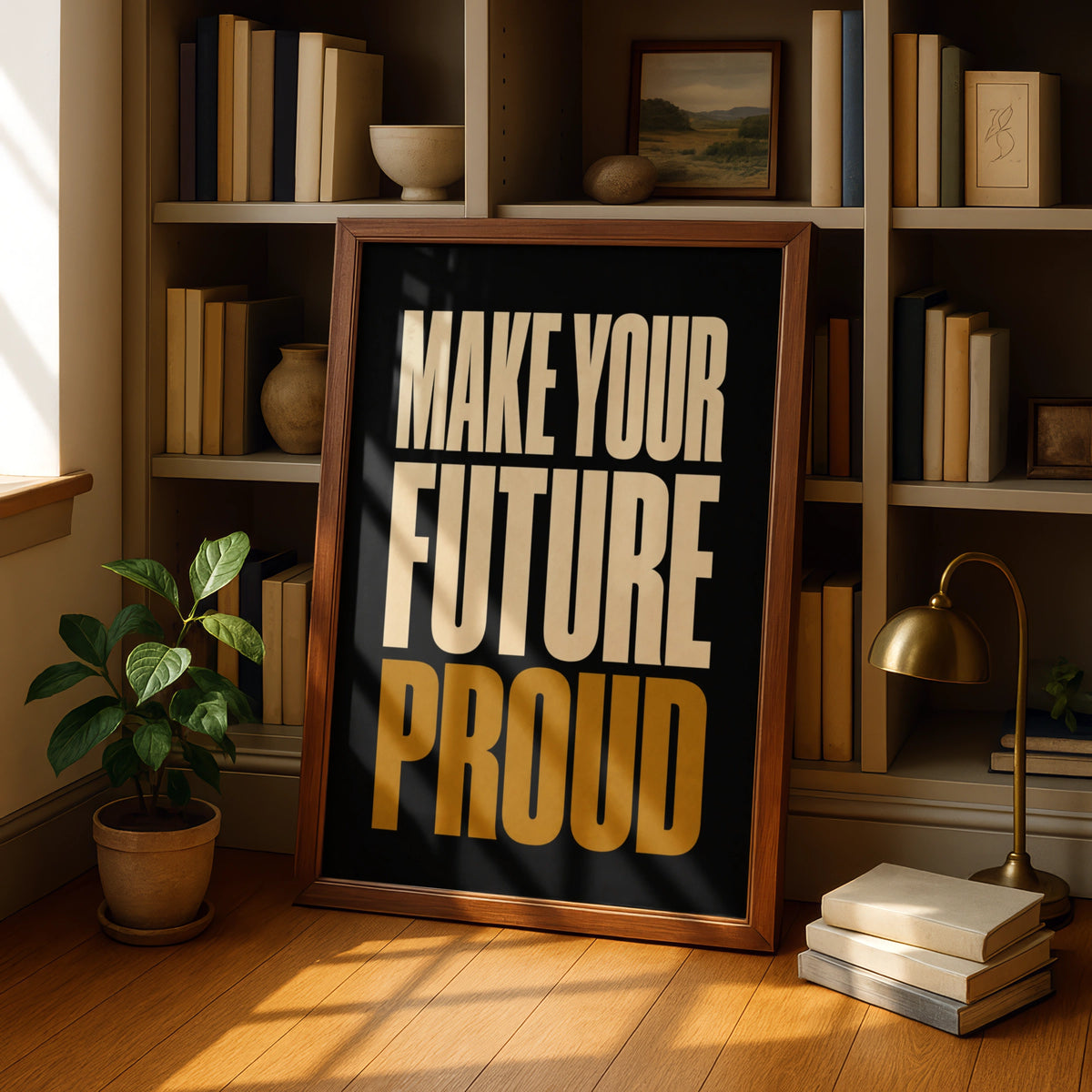 Make Your Future Proud Motivational Quote Poster, Bold Typography Wall Art Print