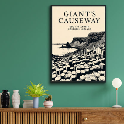 Giant's Causeway Poster, Northern Ireland Wall Art, County Antrim Travel Print