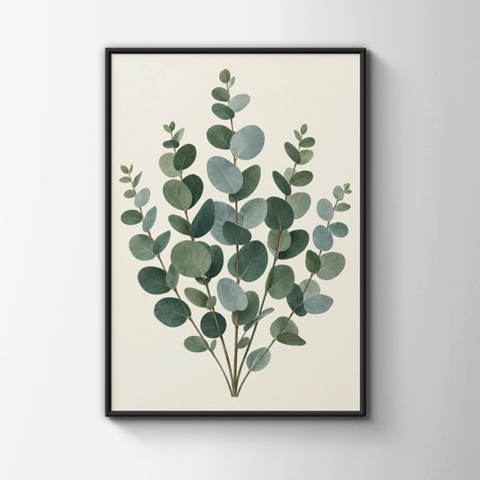 Eucalyptus Botanical Print, Green Leaf Wall Art, Minimalist Nature Poster, Boho Home Decor