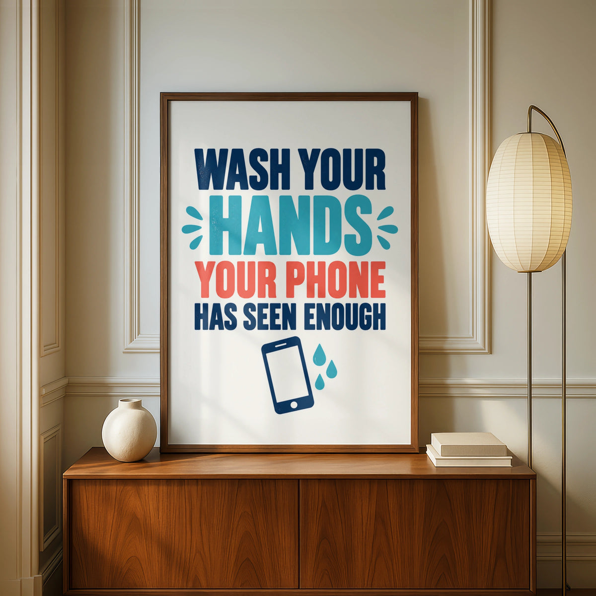 Wash Your Hands Funny Bathroom Poster, Hygiene Quote Wall Art, Toilet Humour Print