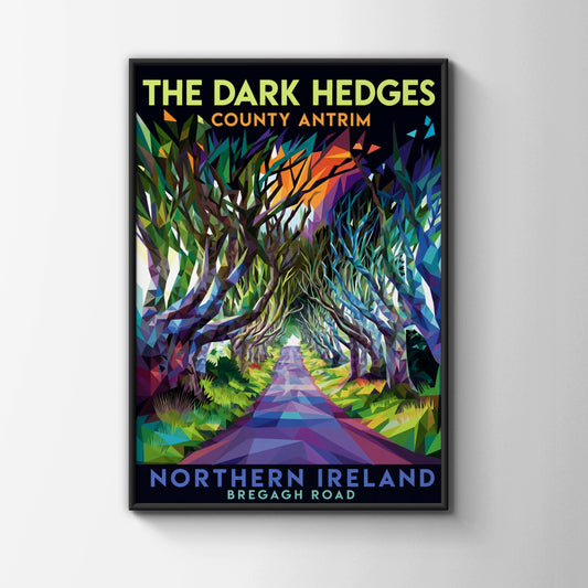 Dark Hedges Poster, County Antrim Northern Ireland Travel Print, Bregagh Road Wall Art