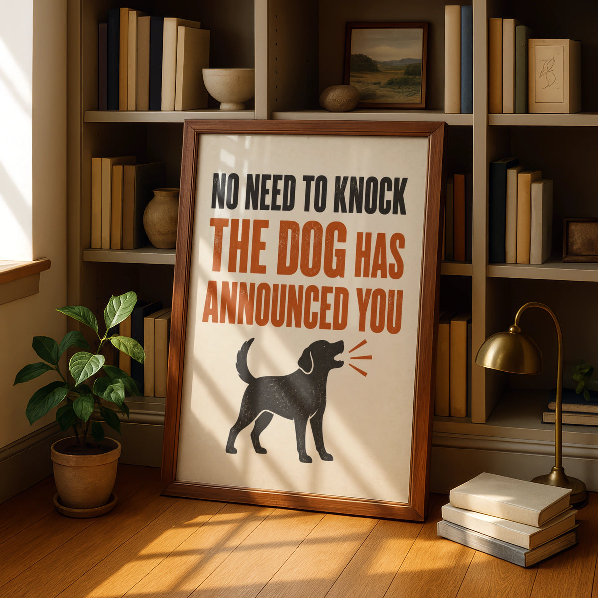 Funny Dog Poster, No Need To Knock Quote, Humour Wall Art, Dog Owner Gift Print