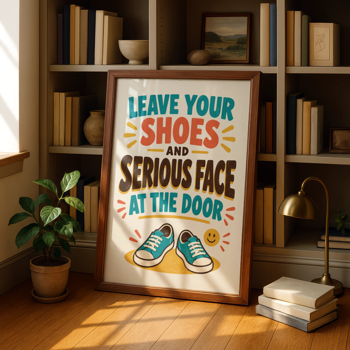 Leave Your Shoes At The Door Funny Hallway Print, Home Humour Wall Art Poster