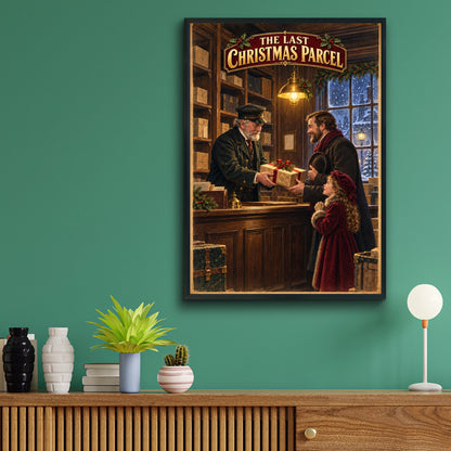 The Last Christmas Parcel, Victorian Post Office Wall Art, Vintage Festive Holiday Poster Print