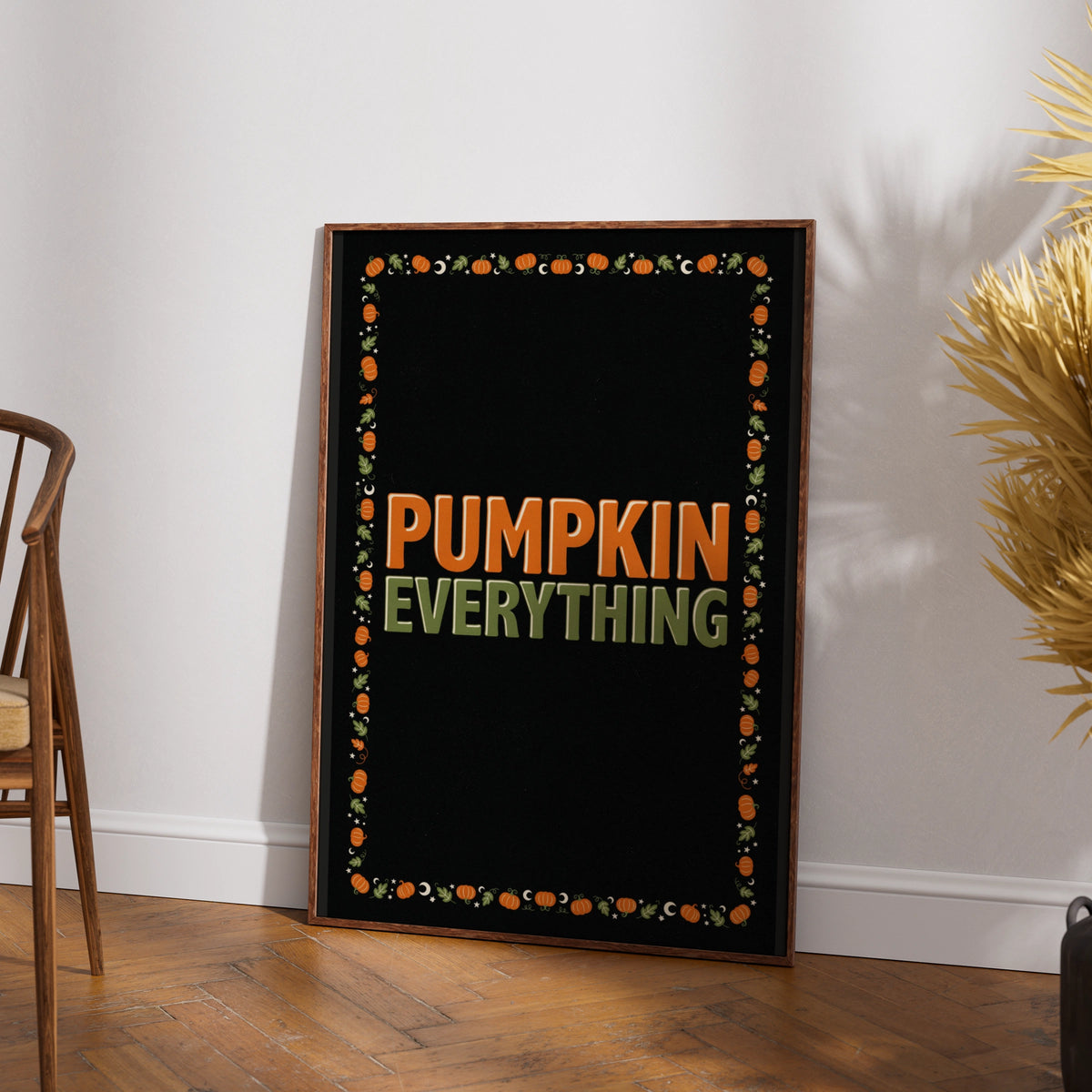 Pumpkin Everything Poster, Autumn Wall Art, Halloween Print, Orange Black Decor