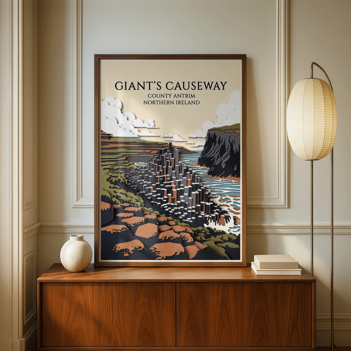 Giant's Causeway Poster, Northern Ireland Travel Print, County Antrim Wall Art