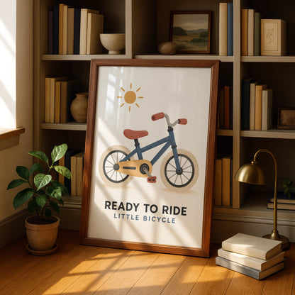 Ready To Ride Little Bicycle Kids Poster, Children's Bike Wall Art, Nursery Print