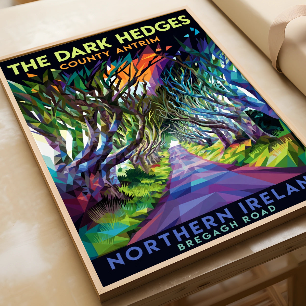 Dark Hedges Poster, County Antrim Northern Ireland Travel Print, Bregagh Road Wall Art