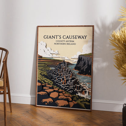 Giant's Causeway Poster, Northern Ireland Travel Print, County Antrim Wall Art