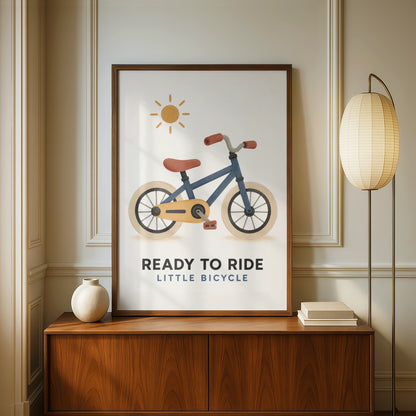 Ready To Ride Little Bicycle Kids Poster, Children's Bike Wall Art, Nursery Print