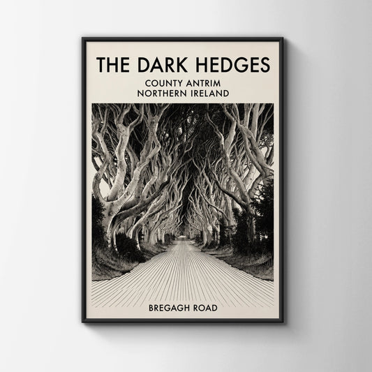 The Dark Hedges Poster, County Antrim Northern Ireland, Bregagh Road Wall Art Print