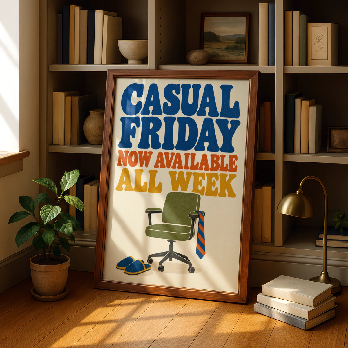 Casual Friday Now Available All Week Poster, Funny Office Wall Art, Retro Work Print