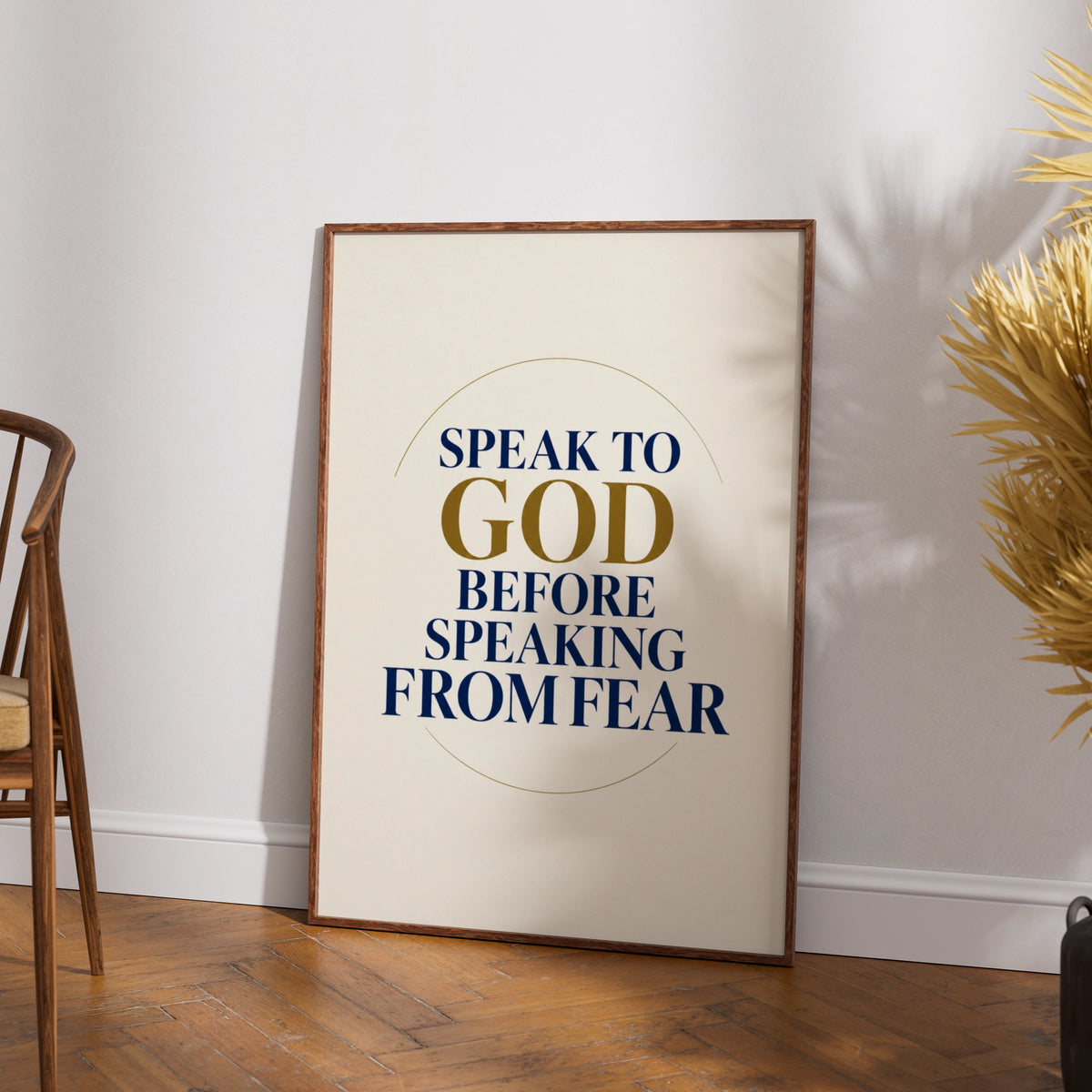 Speak To God Before Speaking From Fear Poster, Christian Faith Wall Art Print