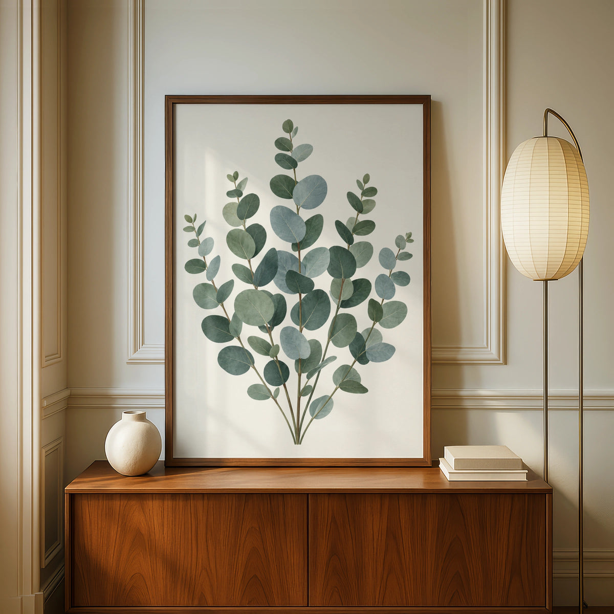 Eucalyptus Botanical Print, Green Leaf Wall Art, Minimalist Nature Poster, Boho Home Decor