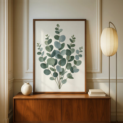 Eucalyptus Botanical Print, Green Leaf Wall Art, Minimalist Nature Poster, Boho Home Decor