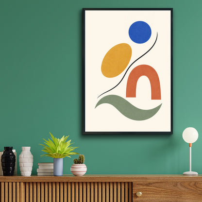 Nordic Shapes in Motion Abstract Wall Art, Geometric Poster, Boho Minimalist Print
