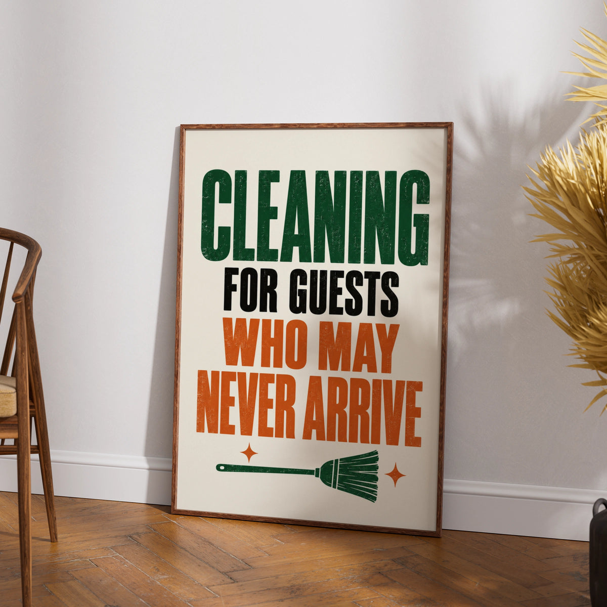 Funny Cleaning Quote Print, Home Humour Poster, Kitchen Wall Art, Housewarming Gift