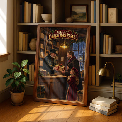 The Last Christmas Parcel, Victorian Post Office Wall Art, Vintage Festive Holiday Poster Print