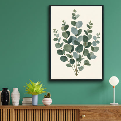 Eucalyptus Botanical Print, Green Leaf Wall Art, Minimalist Nature Poster, Boho Home Decor