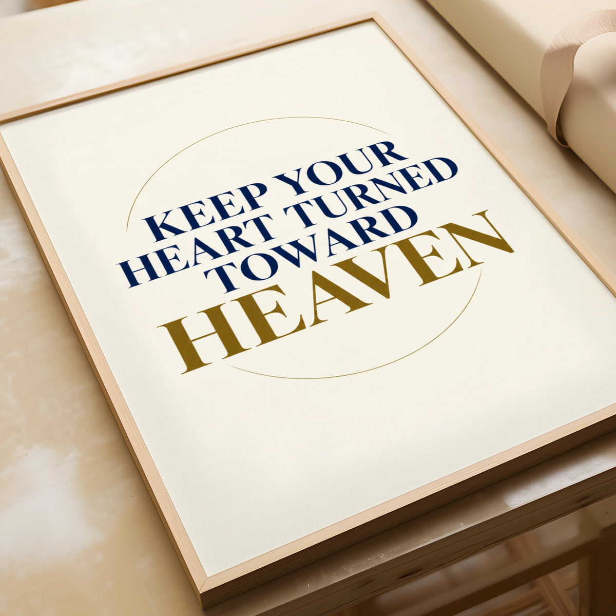 Keep Your Heart Turned Toward Heaven Poster, Christian Faith Wall Art Print