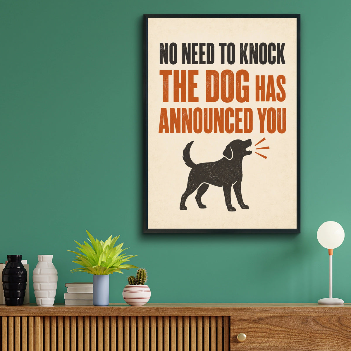Funny Dog Poster, No Need To Knock Quote, Humour Wall Art, Dog Owner Gift Print