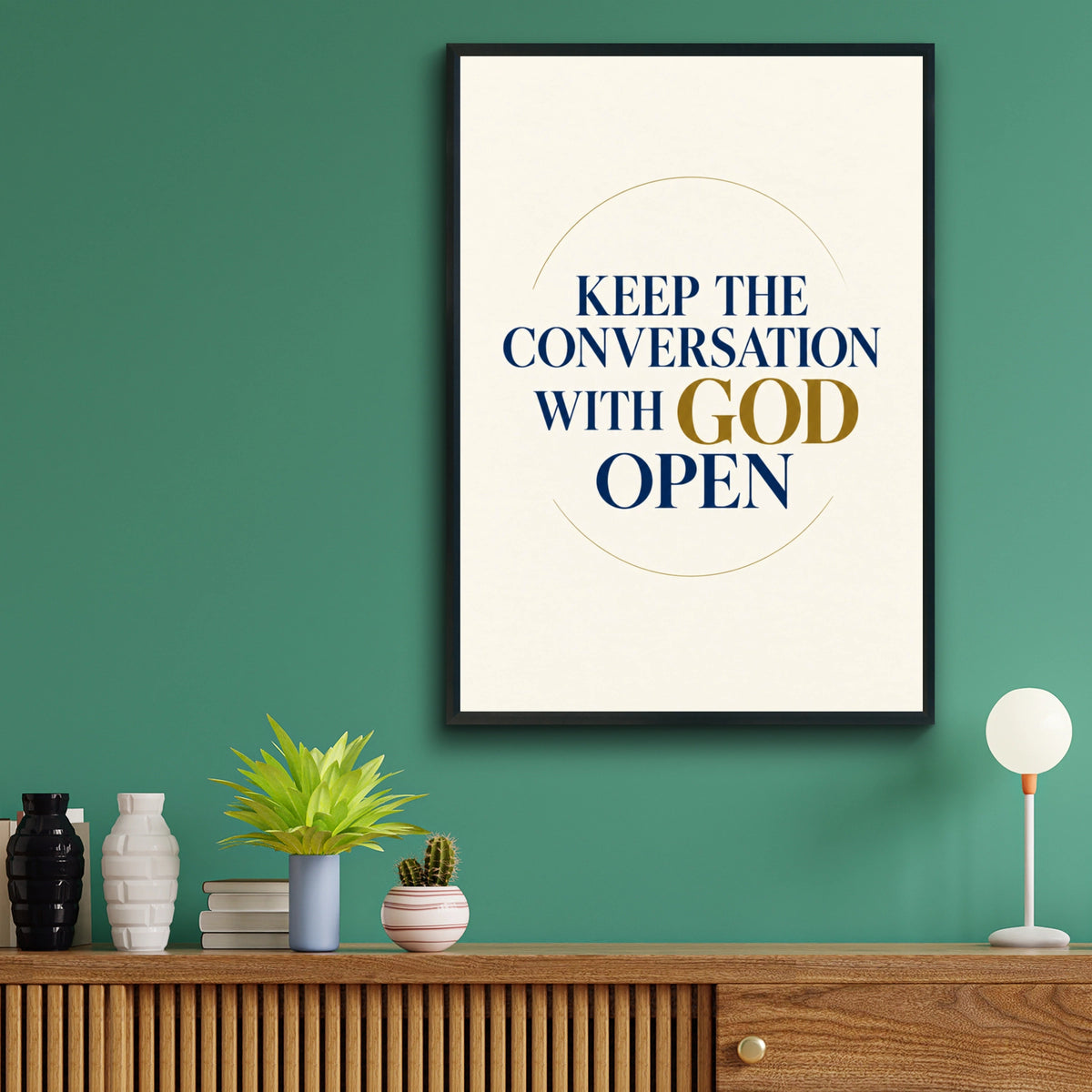 Keep The Conversation With God Open Prayer Poster, Christian Faith Wall Art