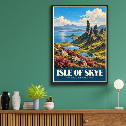 Isle of Skye Scotland Poster, Old Man of Storr Travel Print, Scottish Highland Wall Art