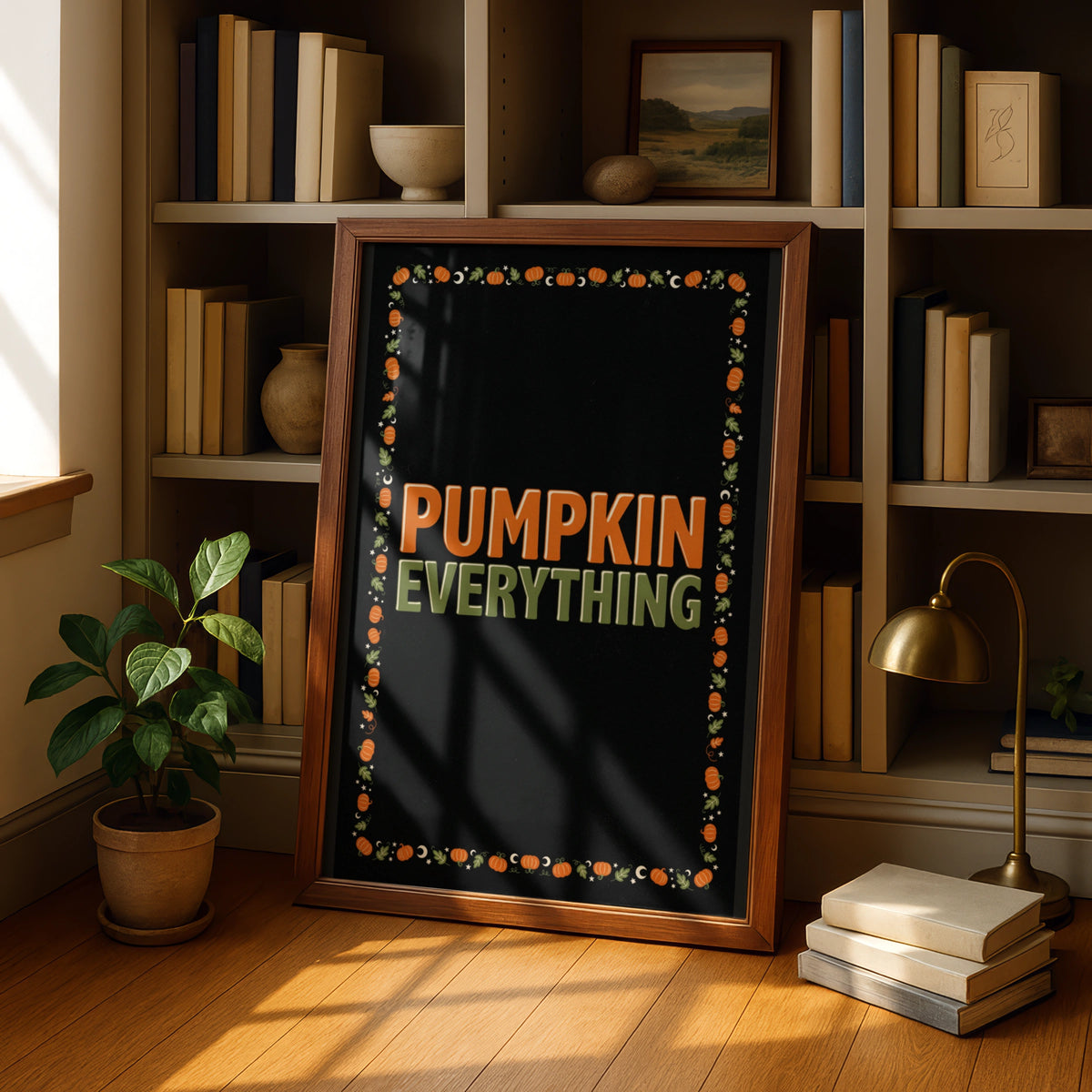 Pumpkin Everything Poster, Autumn Wall Art, Halloween Print, Orange Black Decor