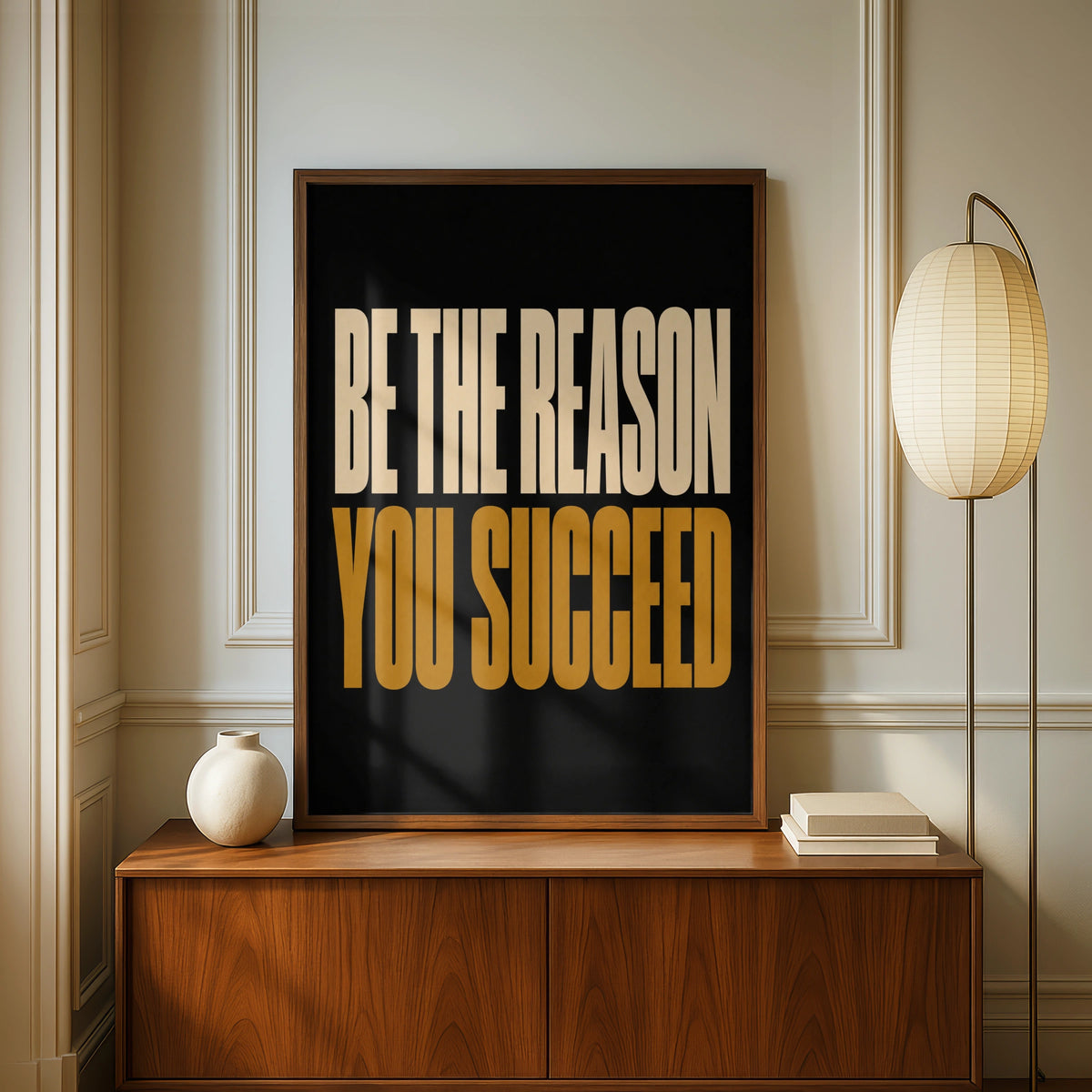 Be The Reason You Succeed Motivational Poster, Bold Typography Wall Art Print