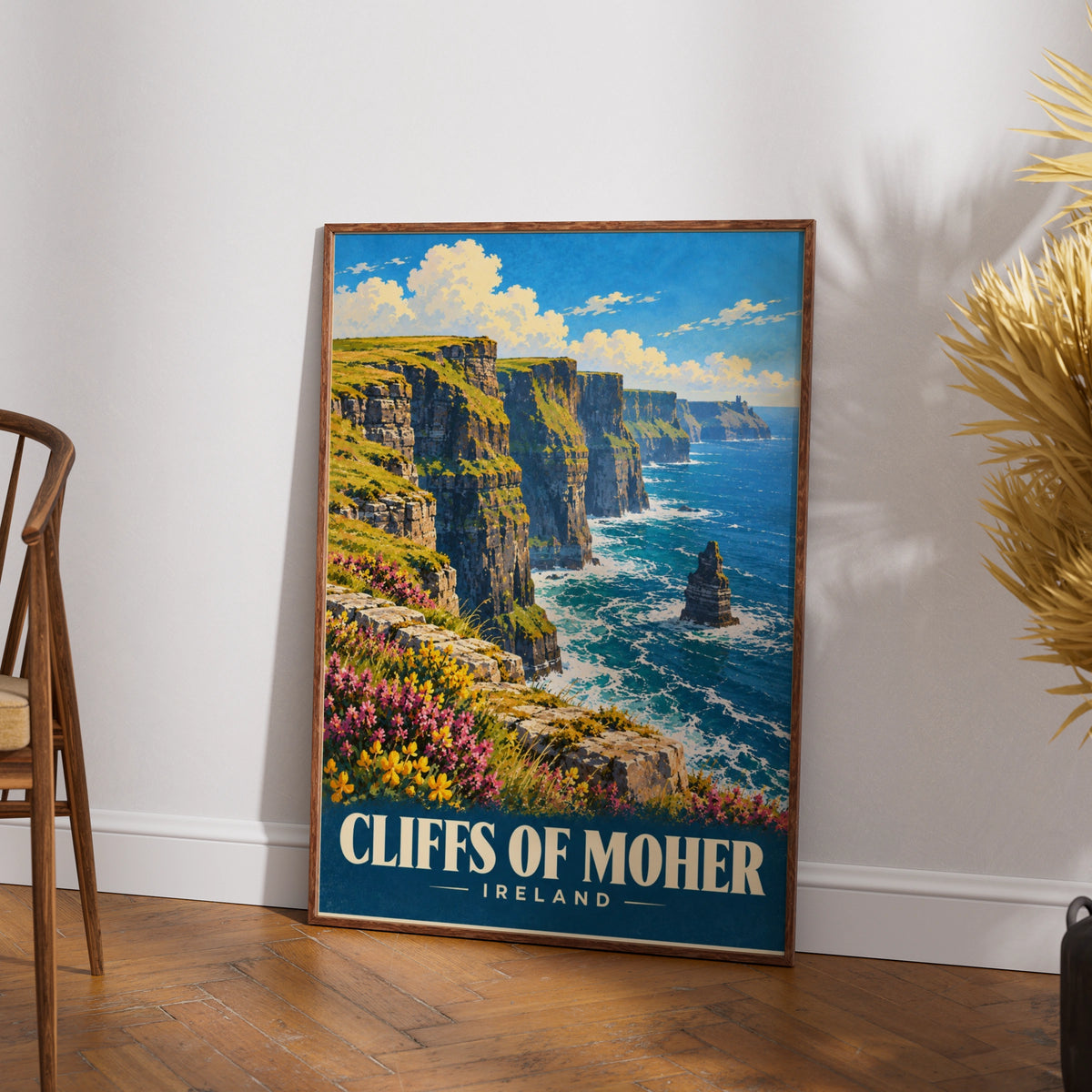 Cliffs of Moher Ireland Poster, Vintage Travel Wall Art, Irish Coast Print, Gift